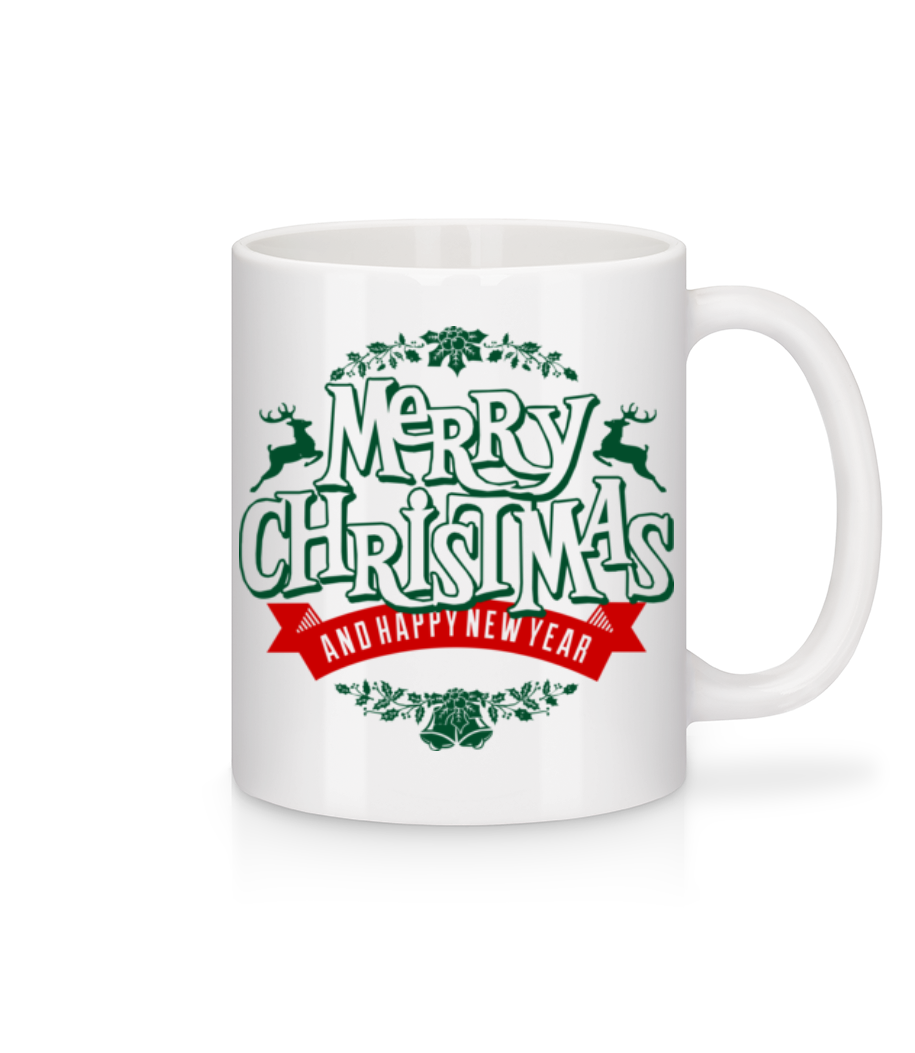 Merry Christmas Label · Mug en céramique blanc