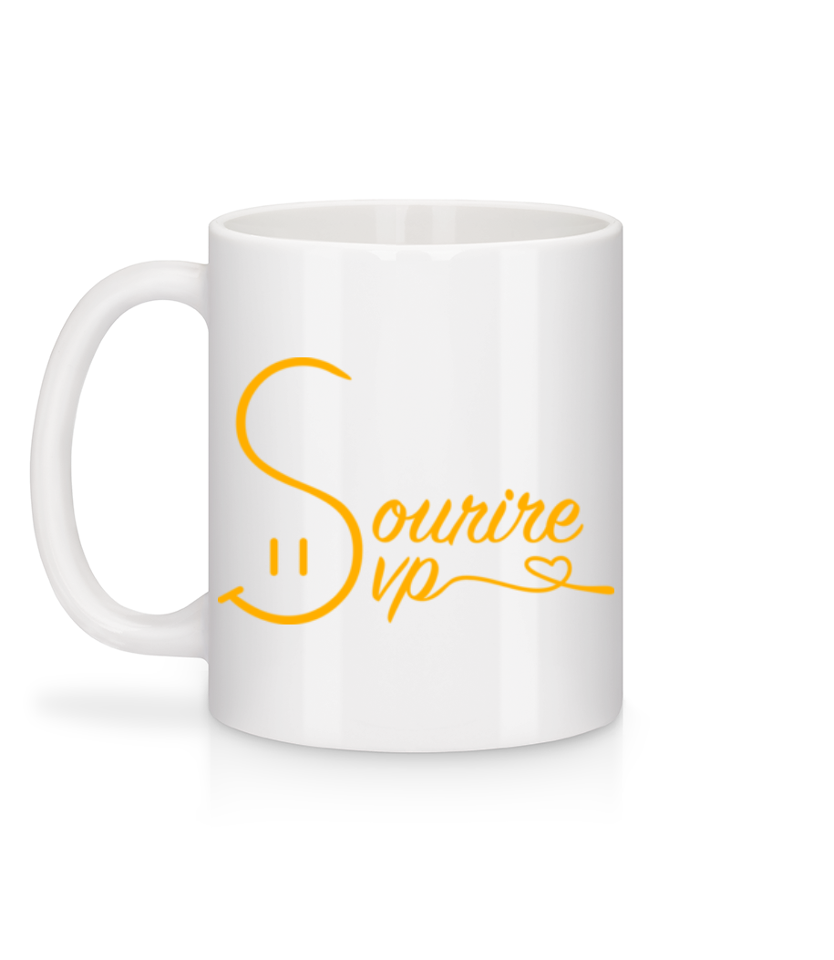 Aperçu: Sourire Svp - Mug en céramique blanc - Blanc - Derrière