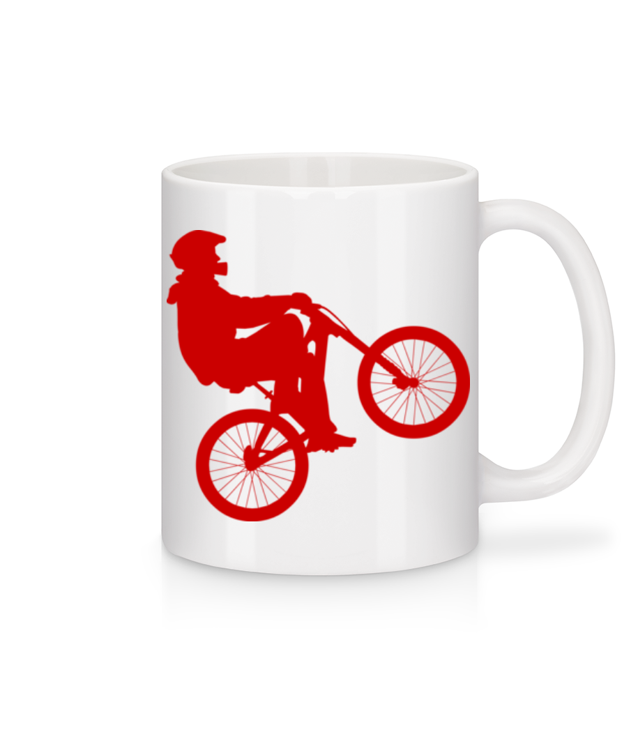 Cycliste Wheelie · Mug en céramique blanc