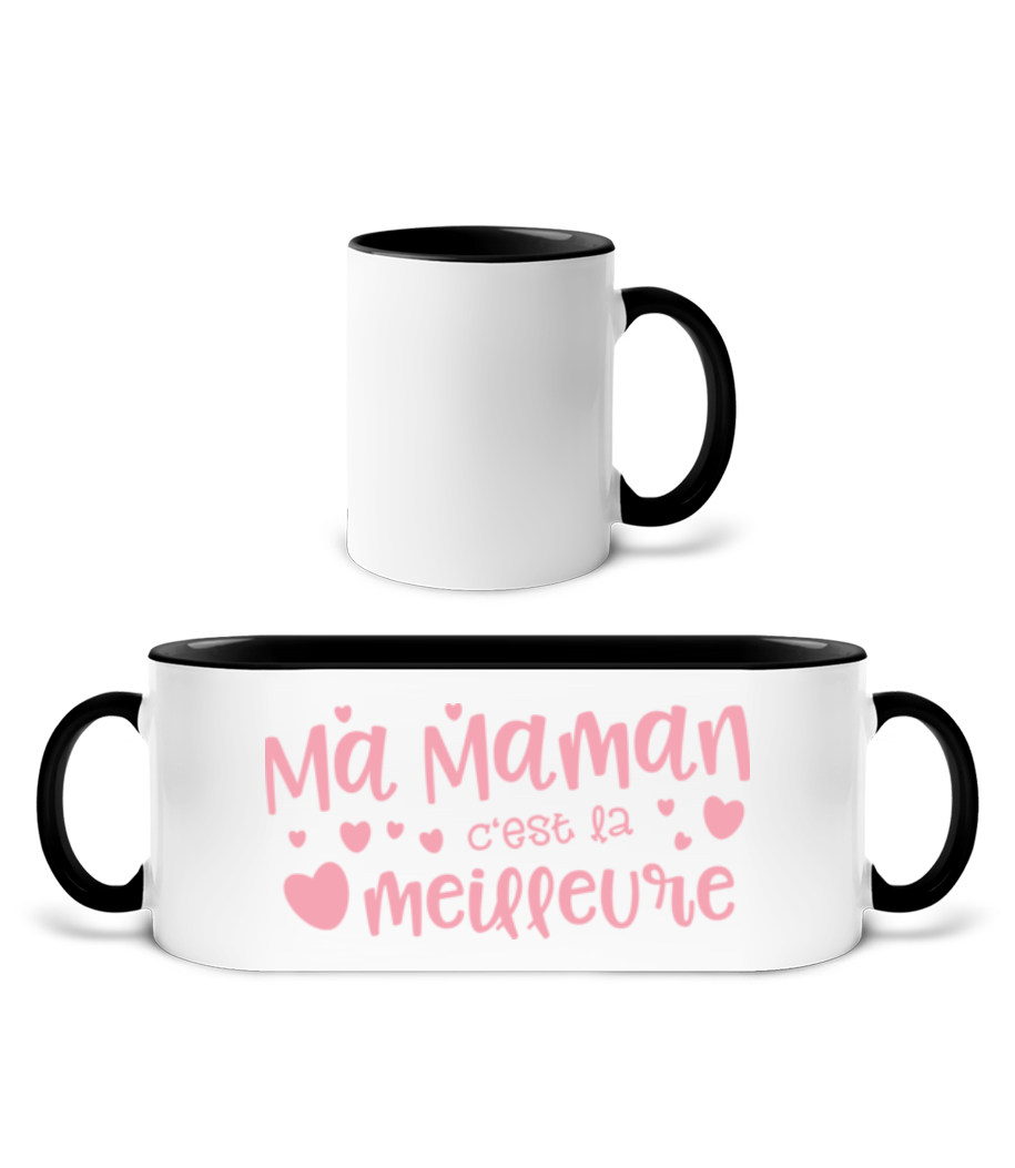 Ma Maman Est La Meilleure · Mug bicolore en céramique - intérieur de couleur