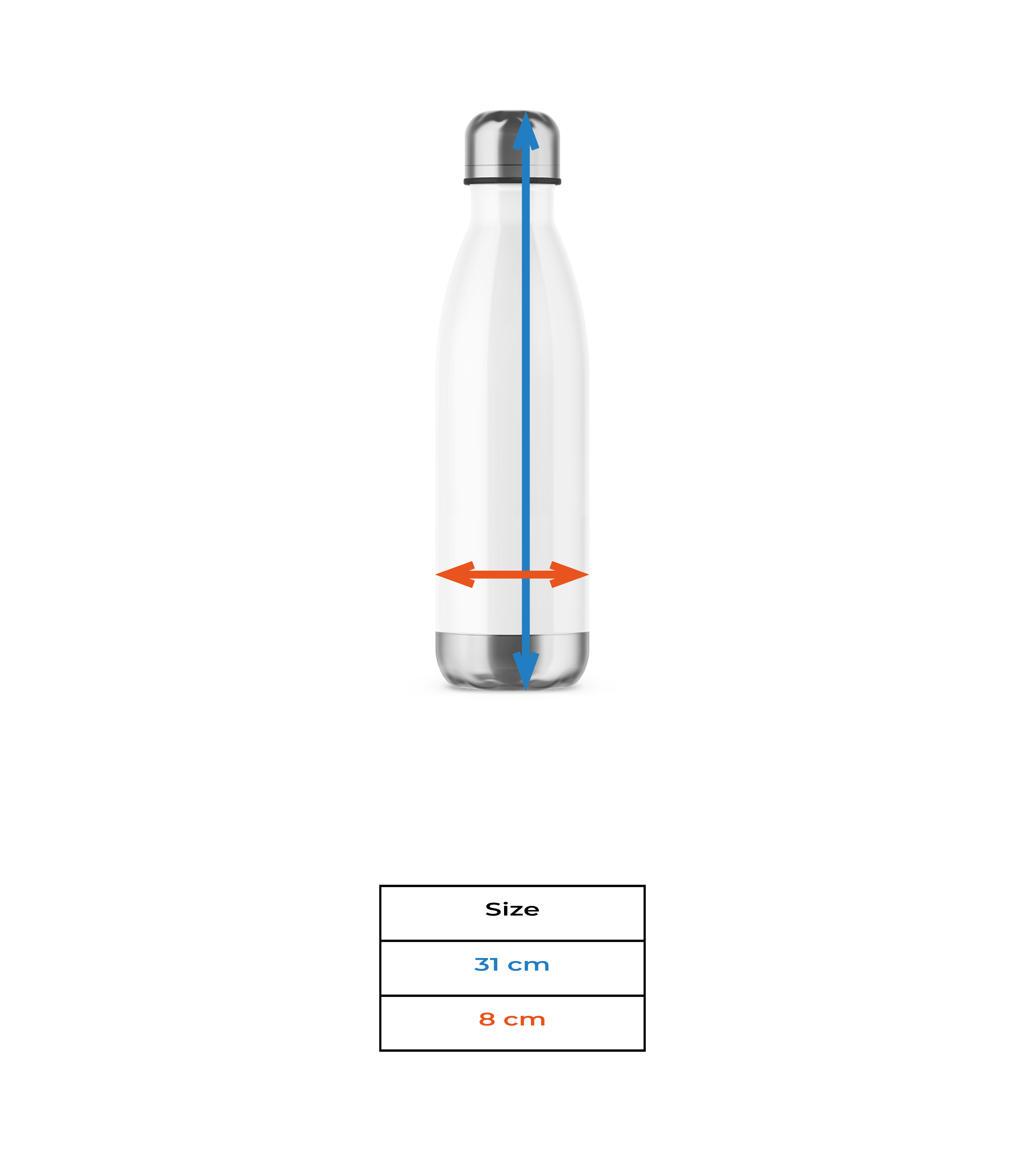 Aperçu: Bouteille isotherme 750 ml  - Tableau des tailles