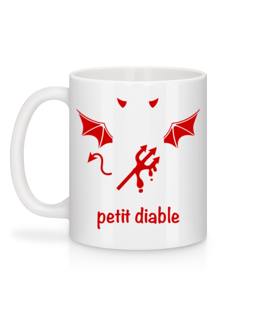 Aperçu: Petit Diable Rouge - Mug en céramique blanc - Blanc - Derrière