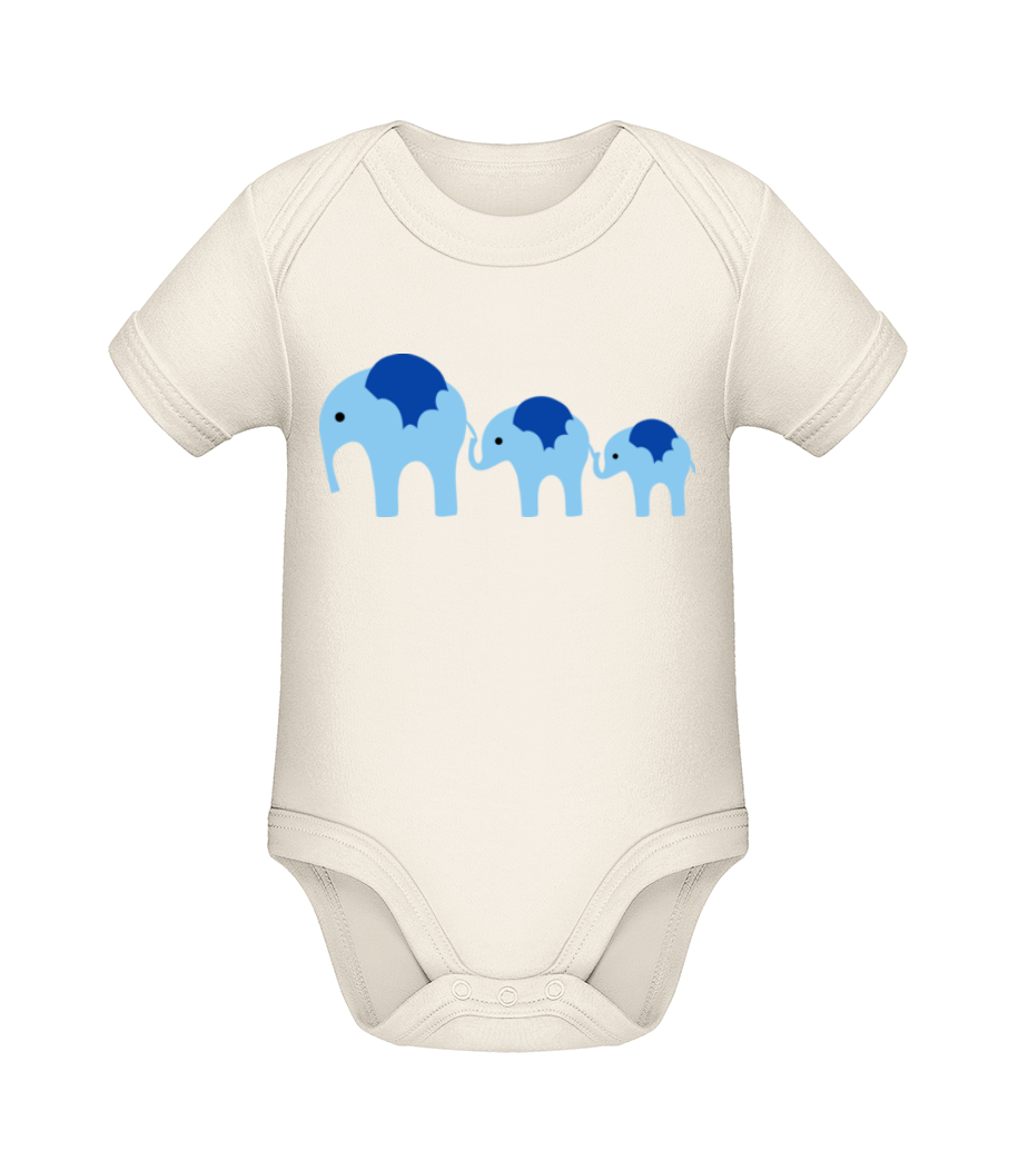 Élephant Famille Bébé · Body manches courtes bio