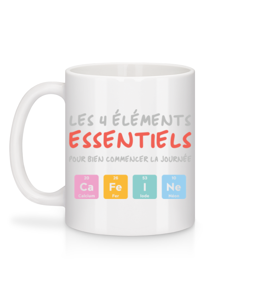 Les 4 Éléments Essentiels - Mug en céramique blanc - Blanc - Derrière