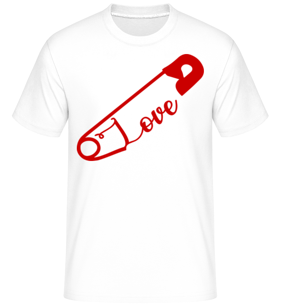 Aperçu: Love Safety Pin -  T-Shirt Shirtinator homme - Blanc - Devant