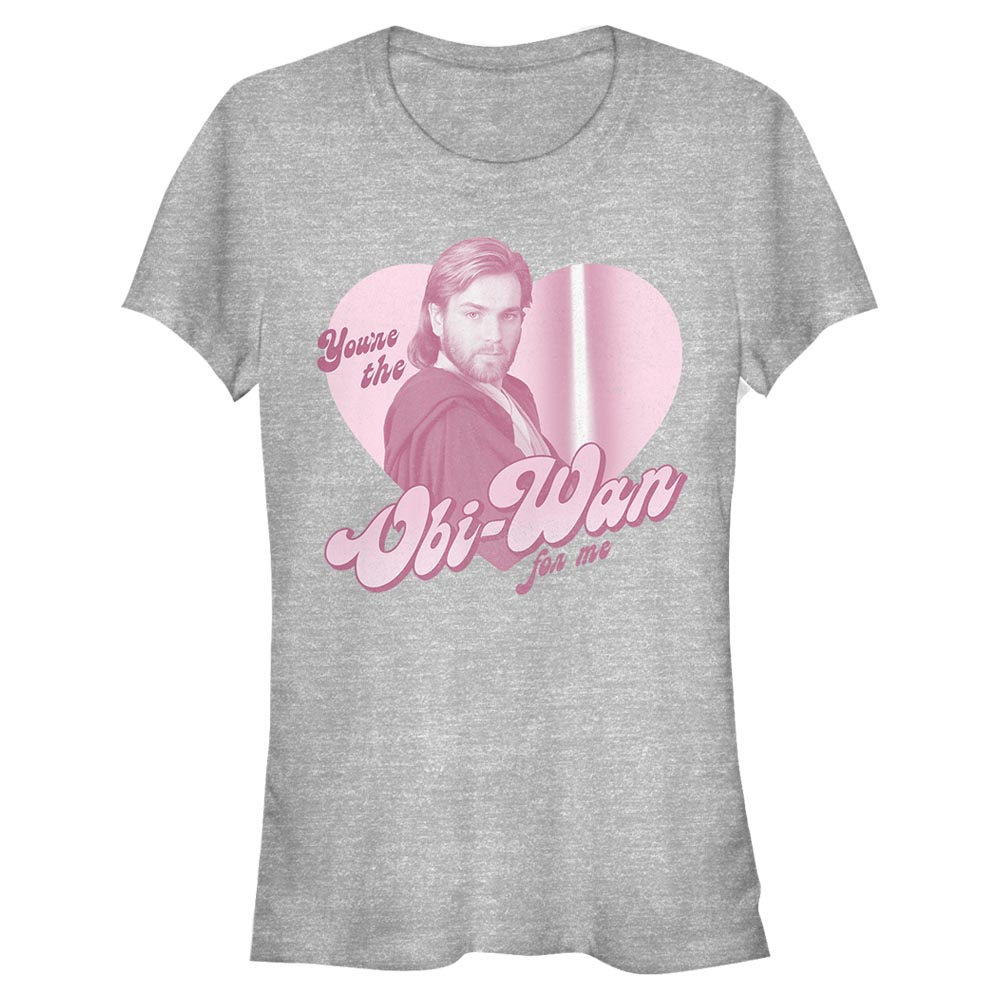 Aperçu: Star Wars - Obi-Wan Wan For Me - Valentine's Day - Femme T-shirt - Gris chiné - Devant