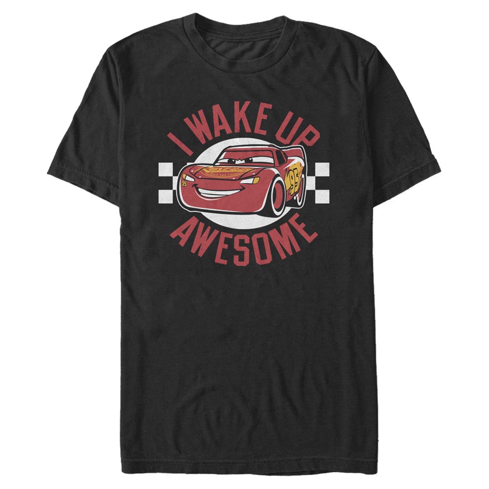 Pixar - Cars - Flash McQueen Wake Up Awesome - Homme T-shirt