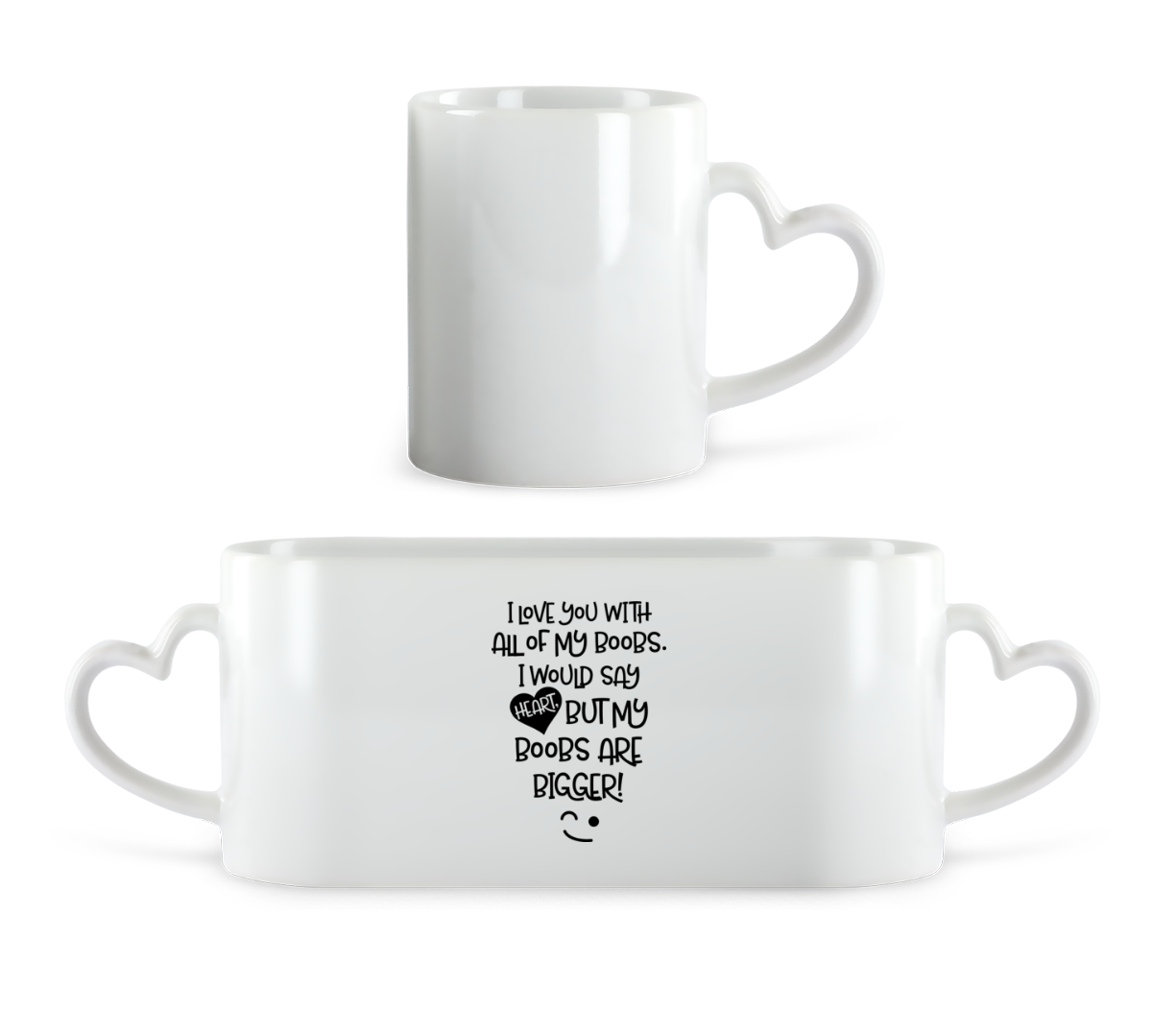 Boobs Love · Tasse en forme de coeur
