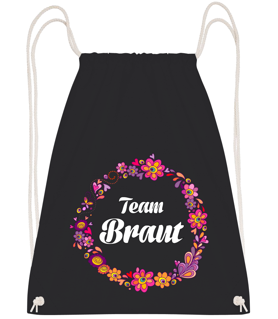 Team Braut - Turnbeutel - Schwarz - Vorn