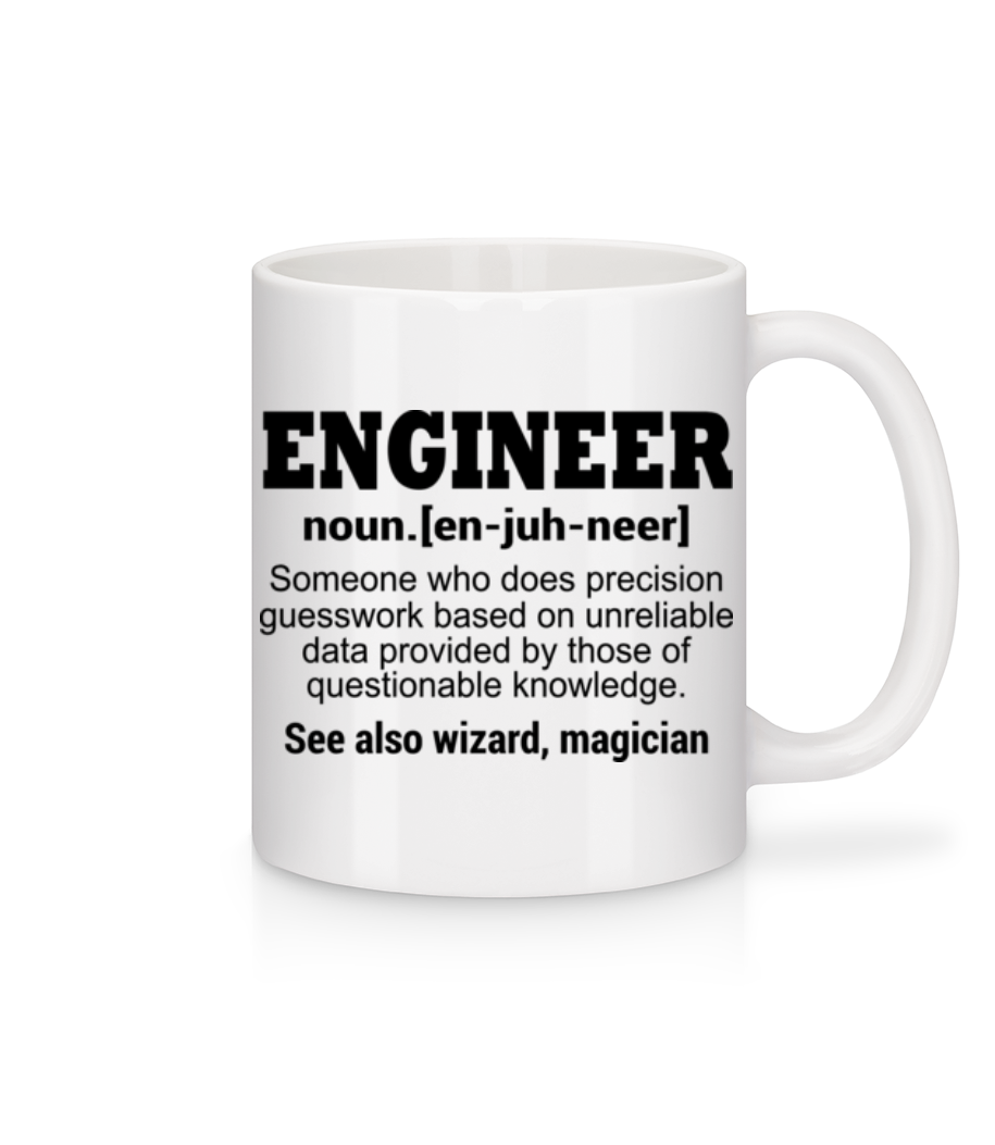 Aperçu: Engineer Defenition - Mug en céramique blanc - Blanc - Devant