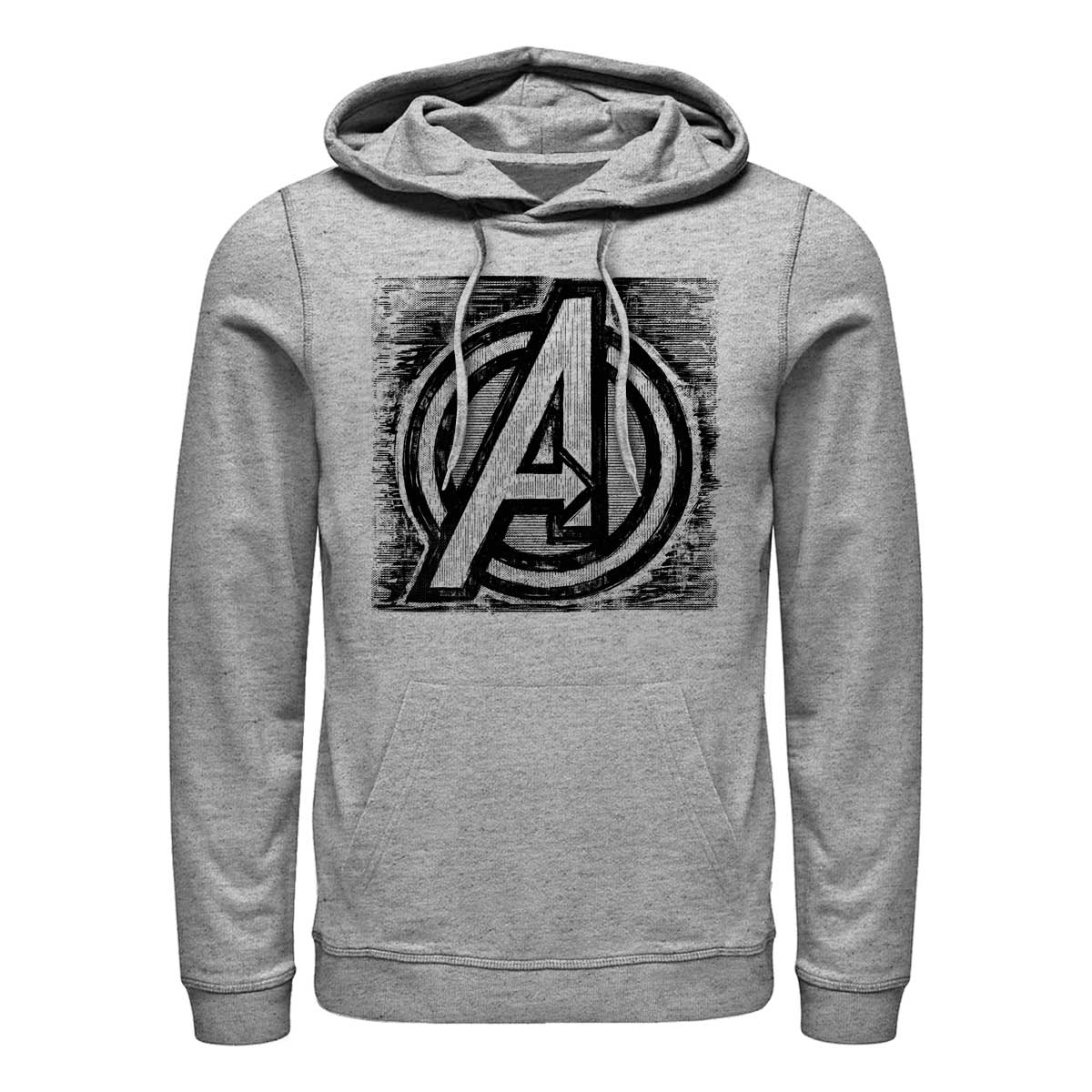 Vorschau: Marvel - Avengers - Avengers Sketch A - Unisex Hoodie - Grau meliert - Vorne