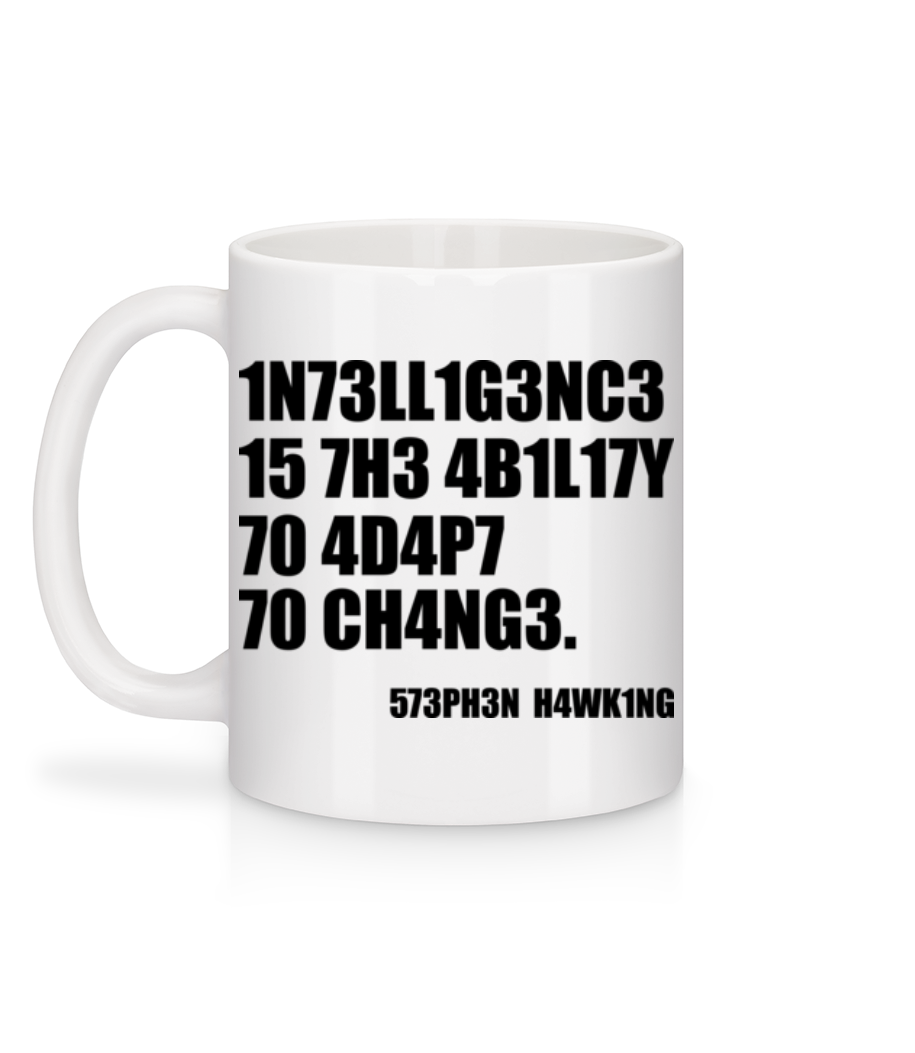 Intelligence Adapt To Changes - Mug en céramique blanc - Blanc - Derrière
