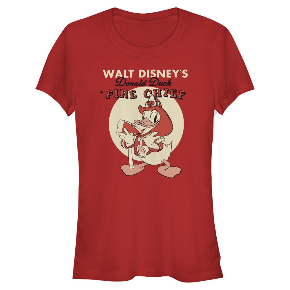 Disney - Mickey Mouse - Donald Duck Vintage Fireman Donald - Femme T-shirt - Rouge - Devant