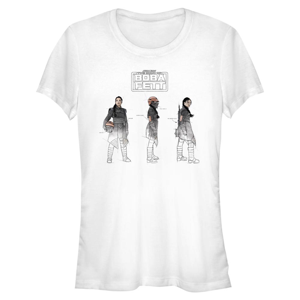 Star Wars - Book of Boba Fett - Fennec Shand Fennec Painted Sketches - Femme T-shirt - Blanc - Devant