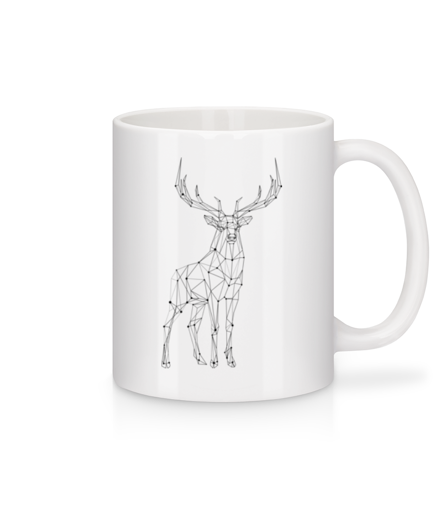 Polygon Cerf · Mug en céramique blanc