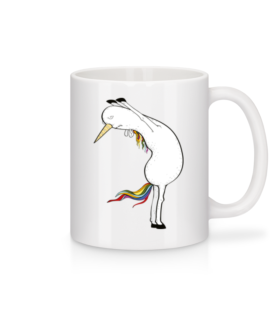 Yoga Licorne Étiré · Mug en céramique blanc