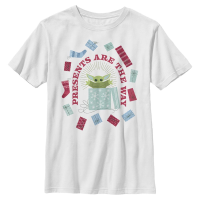 Star Wars - The Mandalorian - The Child Presents Are The Way - Christmas - Enfant T-shirt - Blanc - Devant Star Wars - The Mandalorian - The Child Presents Are The Way - Christmas - Enfant T-shirt - Blanc - Devant