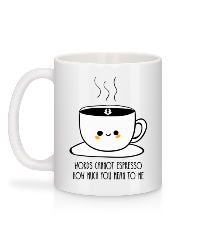 Words Cannot Espresso - Mug en céramique blanc - Blanc - Derrière