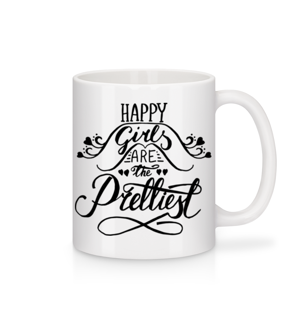 Aperçu: Happy Girls Are The Prettiest - Mug en céramique blanc - Blanc - Devant