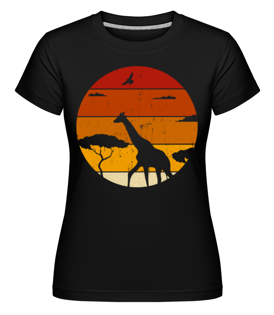 Girafe Coucher De Soleil Rétro ·  T-shirt Shirtinator femme
