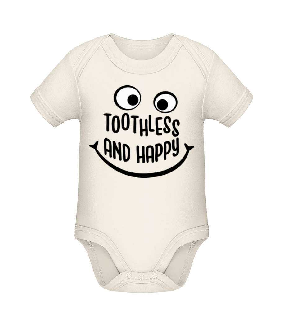 Aperçu: Toothless And Happy - Body manches courtes bio - Crème - Devant