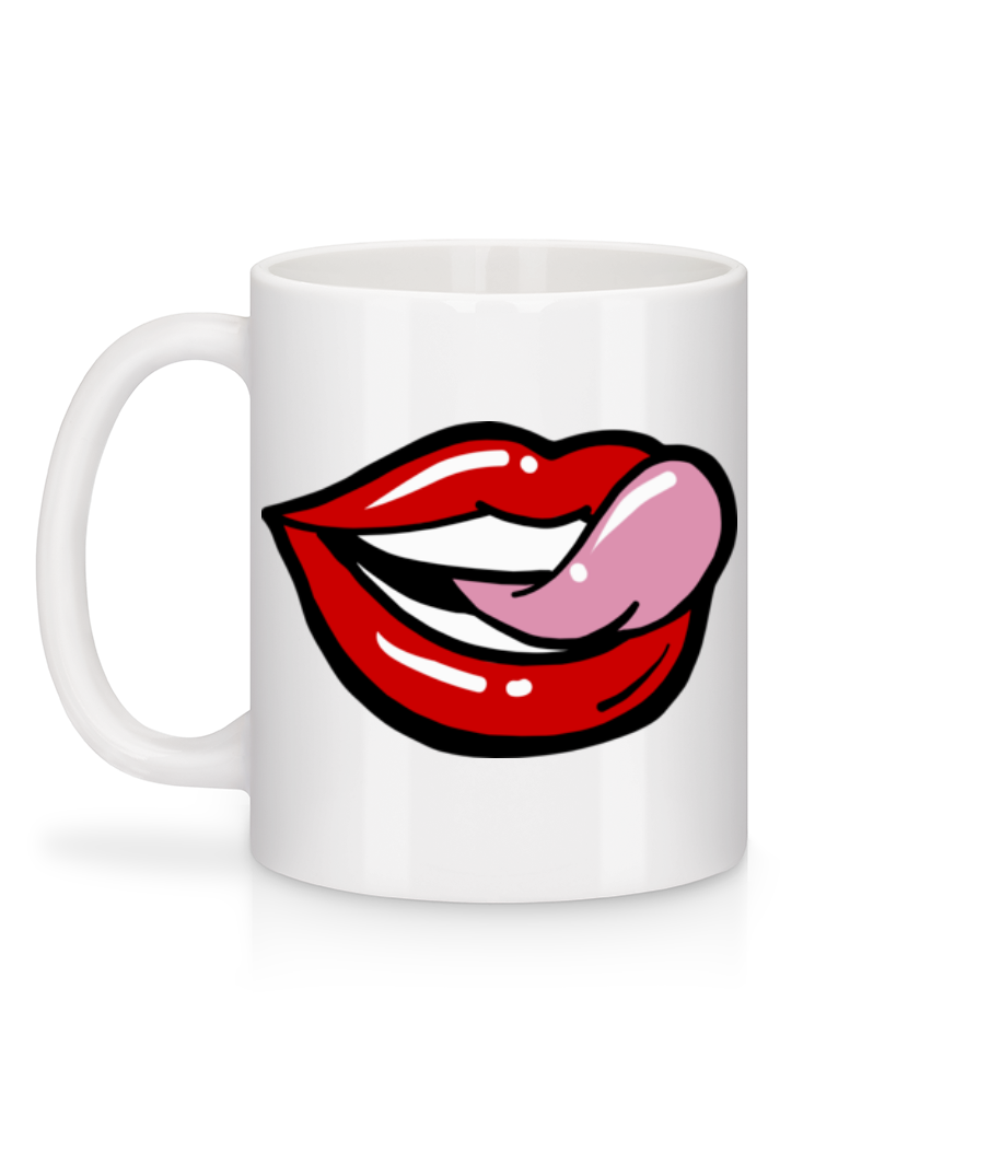 Red Lips - Mug en céramique blanc - Blanc - Derrière