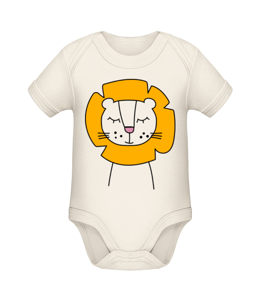 Lion Mignon - Body manches courtes bio - Crème - Devant