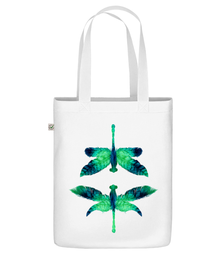 Aperçu: Libellule Feuille - Sac en toile bio - Blanc - Devant
