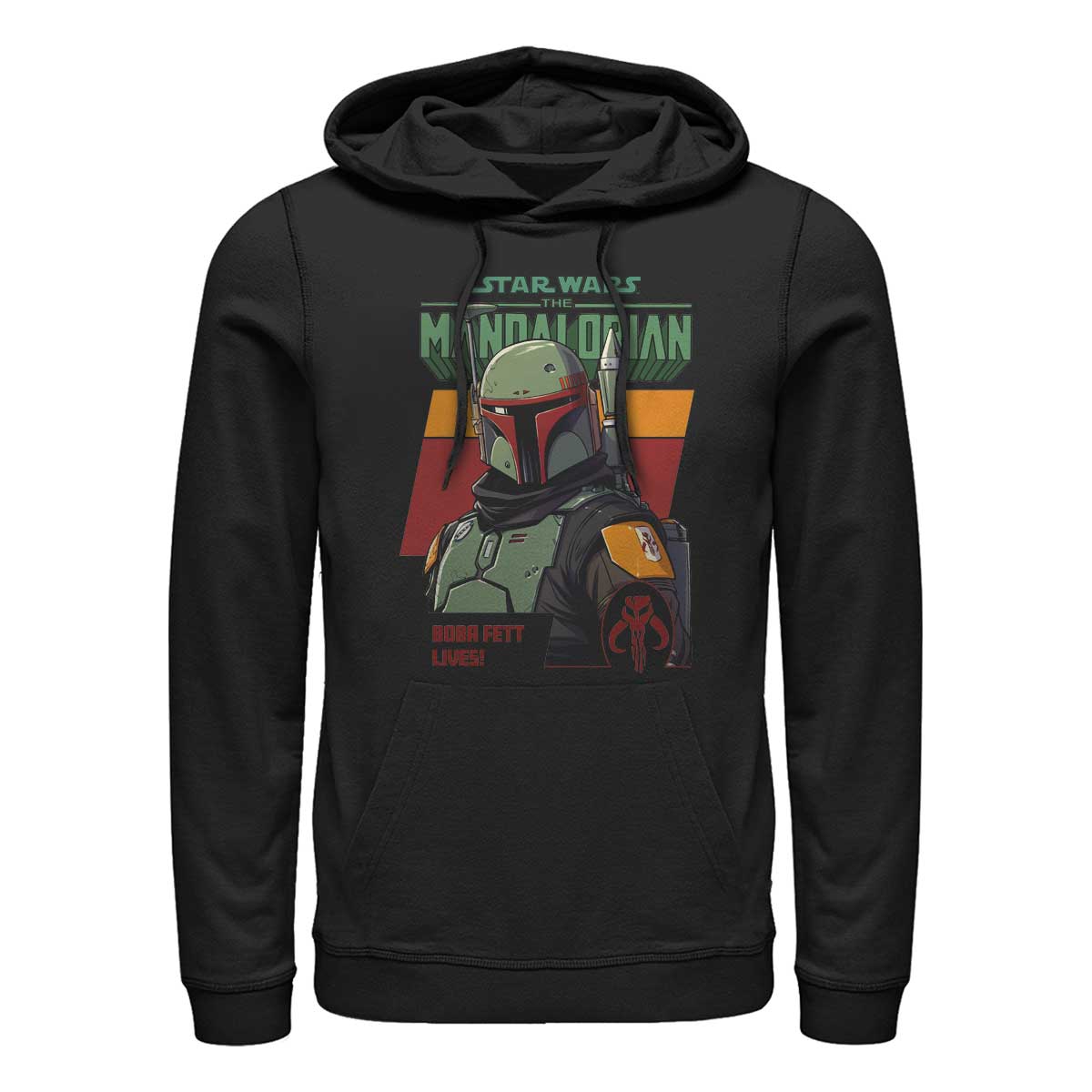 Aperçu: Star Wars - The Mandalorian - Boba Fett Fett Lives - Unisex Sweat à capuche - Noir - Devant