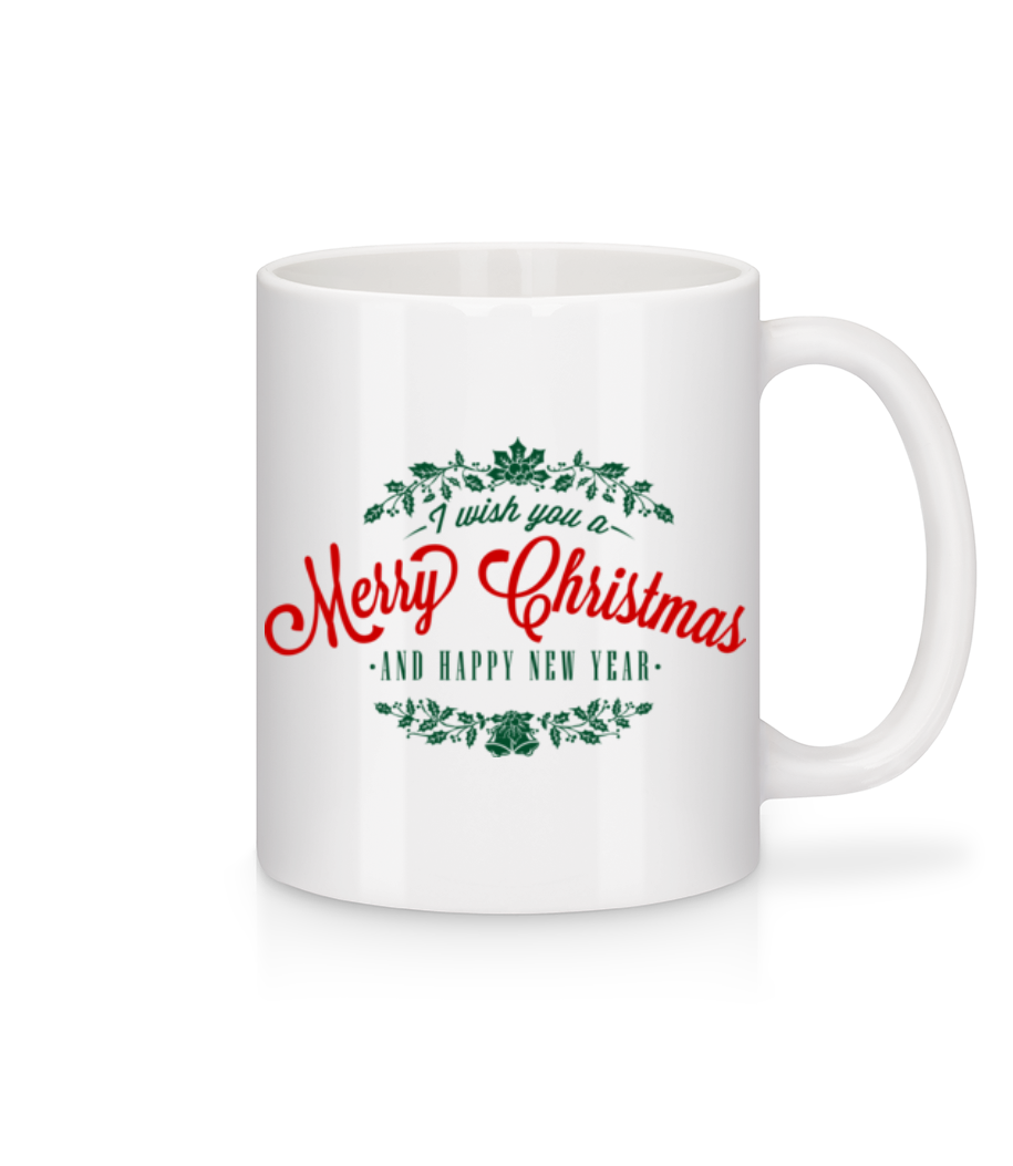 Merry Christmas Label · Mug en céramique blanc