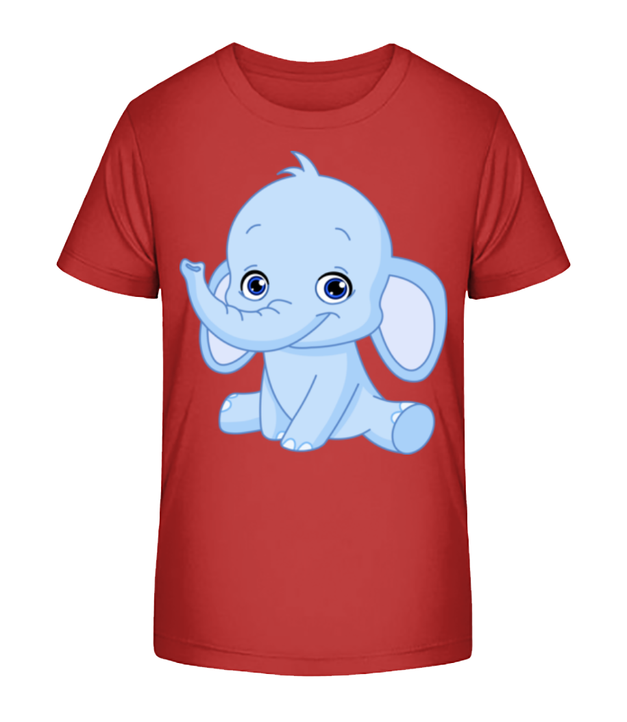 Éléphant Comic - T-shirt bio Enfant Stanley Stella 2.0 - Rouge - Devant