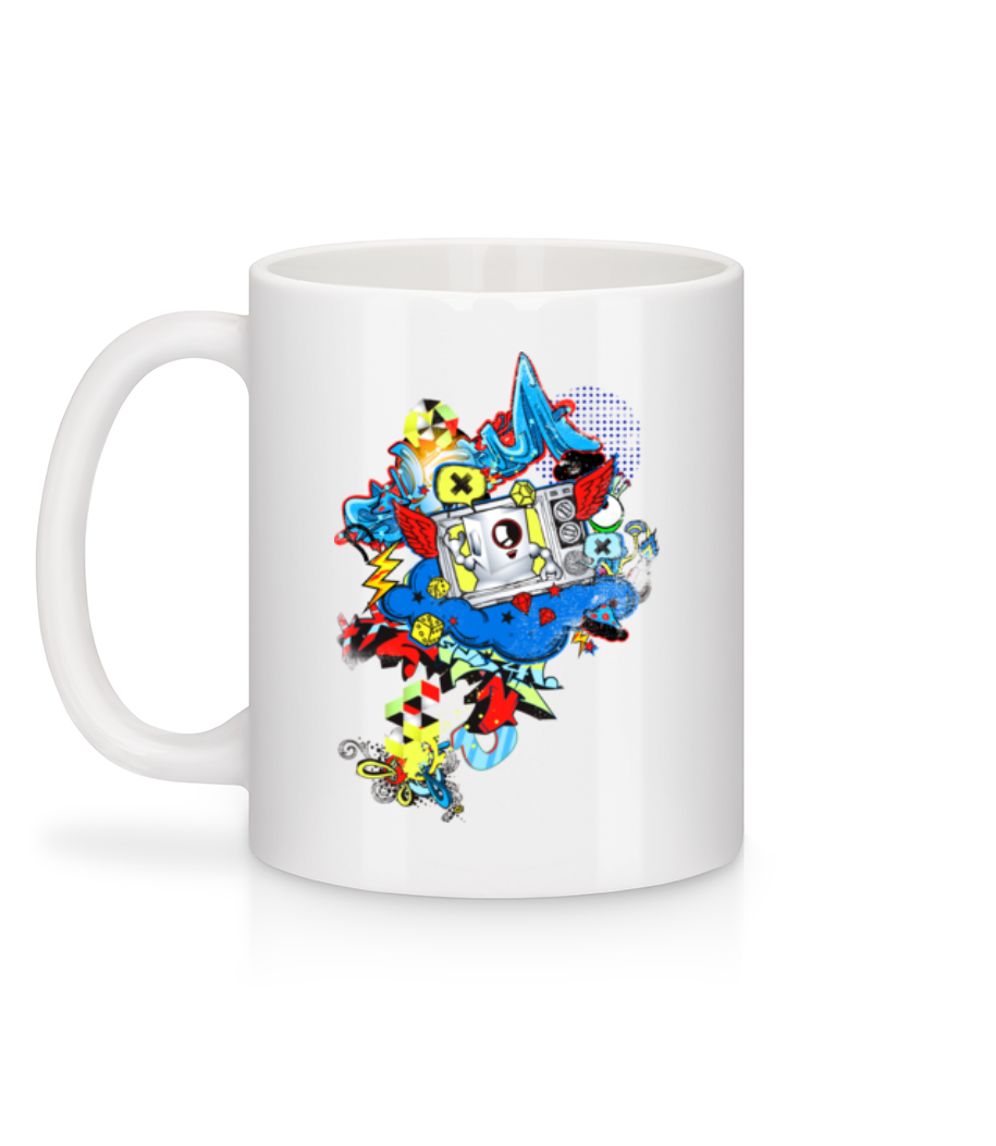 Graffiti Moderne - Mug en céramique blanc - Blanc - Derrière