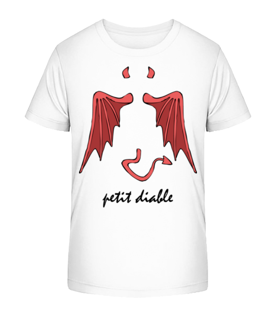 Petit Diable - T-shirt bio Enfant Stanley Stella 2.0 - Blanc - Devant
