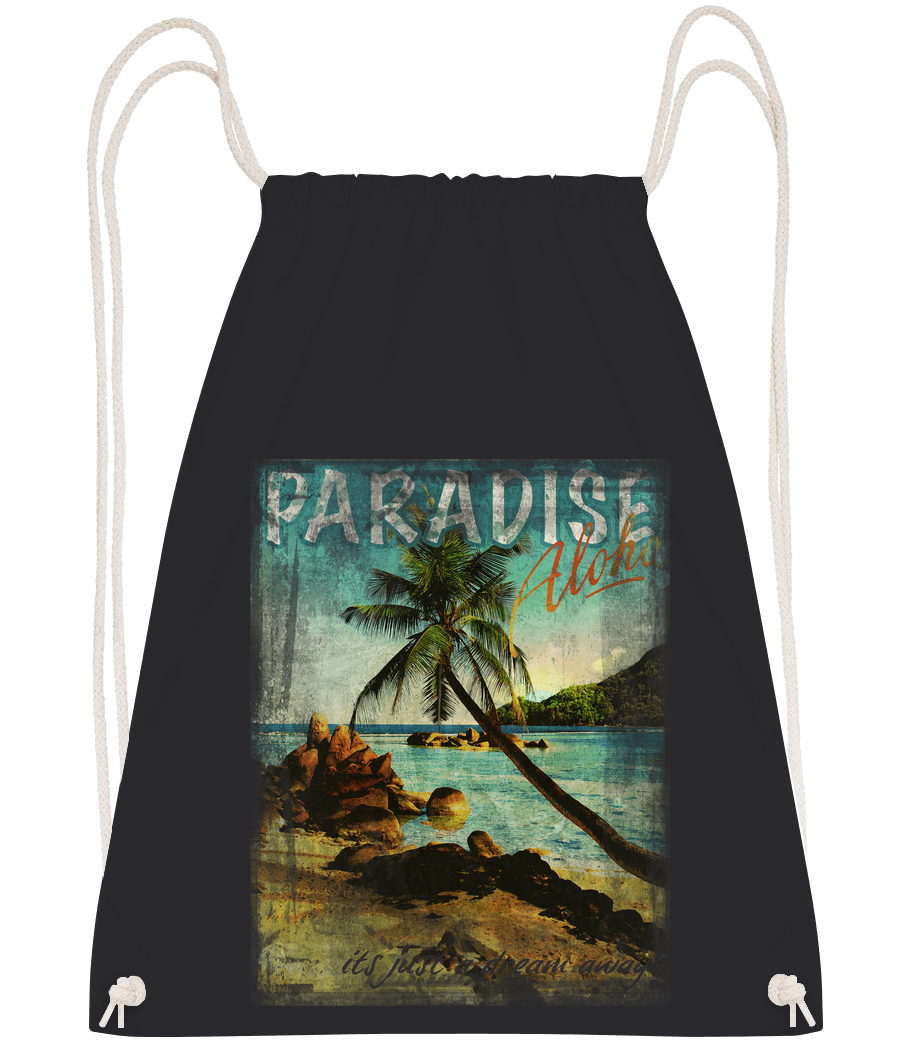 Paradise Aloha - Turnbeutel - Schwarz - Vorn