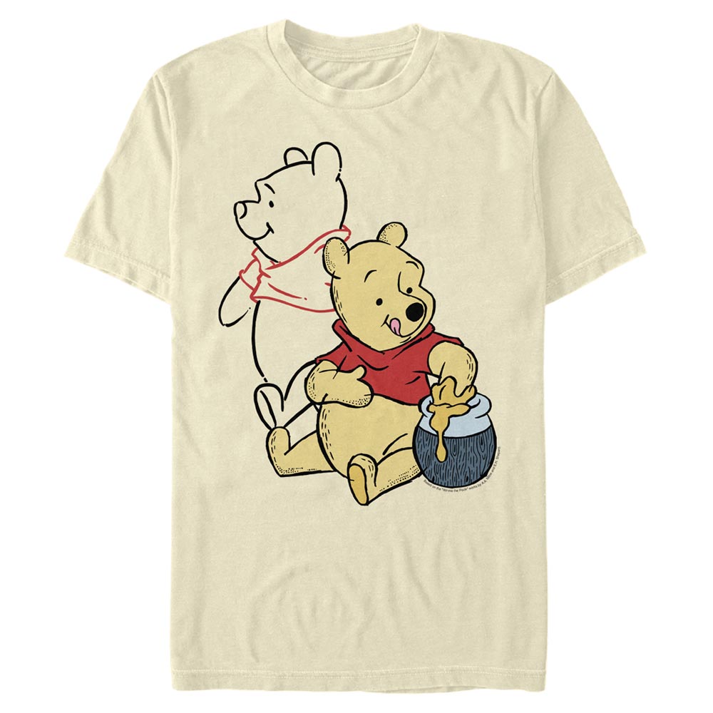 Aperçu: Disney - Winnie l'ourson - Medvídek Pú Pooh Line art - Homme T-shirt - Crème - Devant