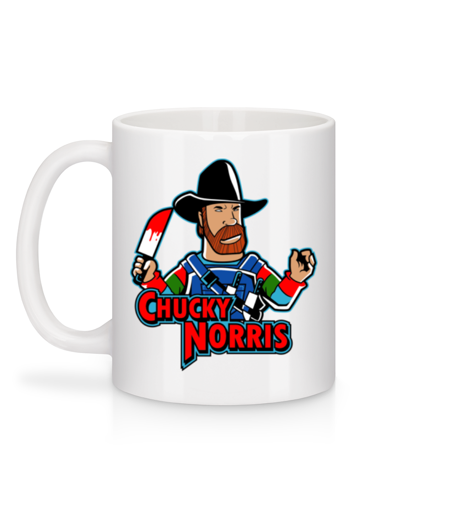 Aperçu: Chucky Norris - Mug en céramique blanc - Blanc - Derrière