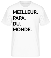 Meilleur Papa Du Monde - T-shirt standard Homme - Blanc - Devant