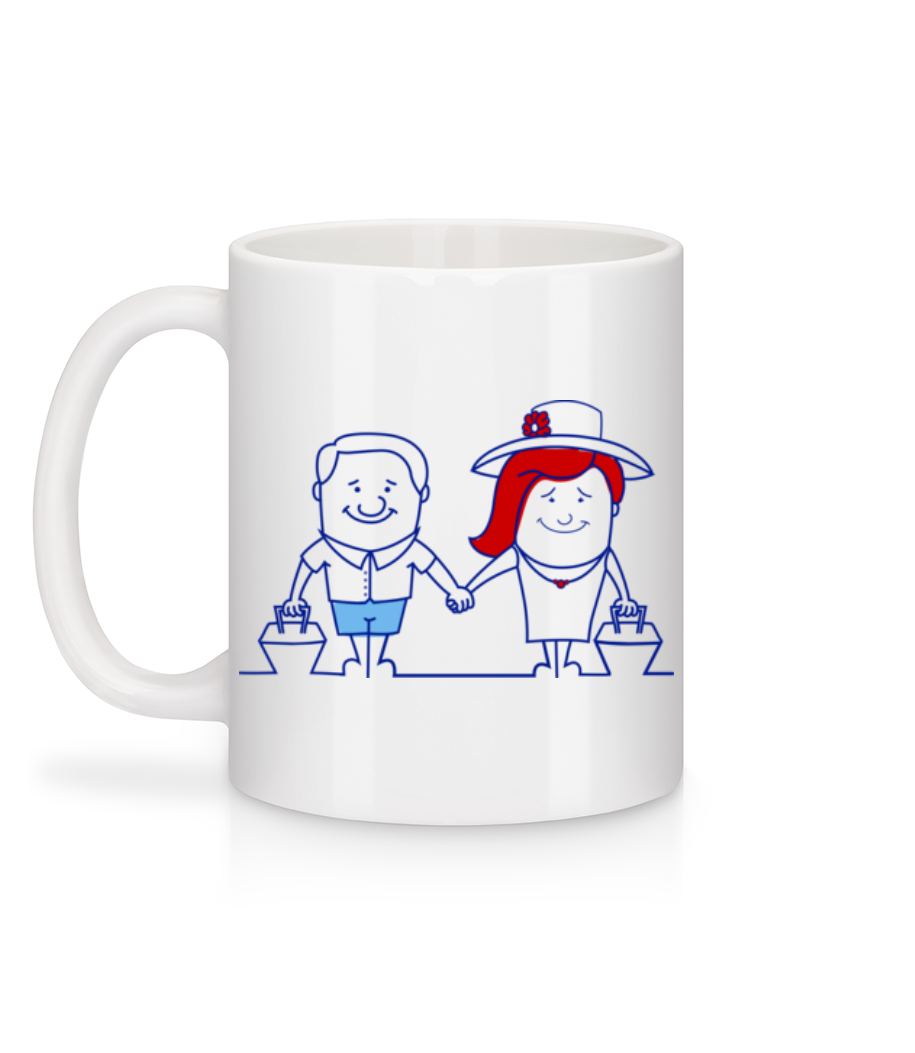 Couple Heureux - Mug en céramique blanc - Blanc - Derrière