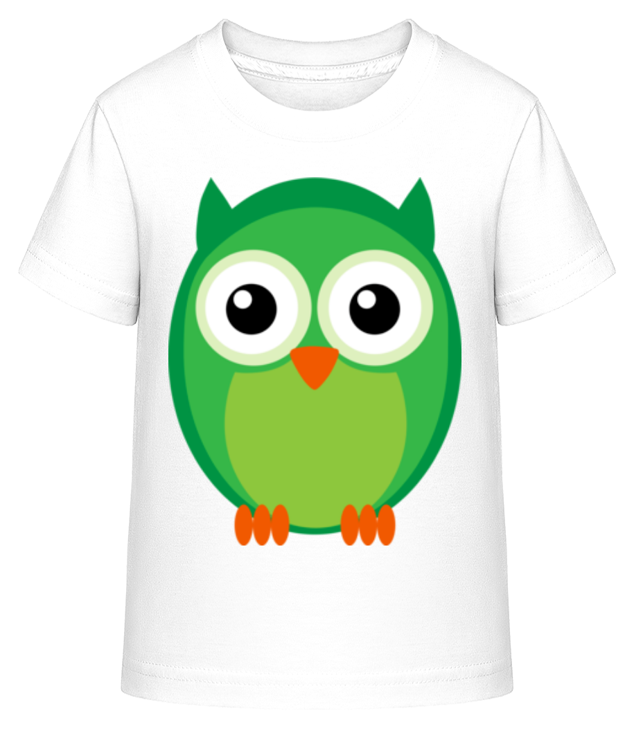 Aperçu: Kids Owl Green - T-shirt shirtinator Enfant - Blanc - Devant