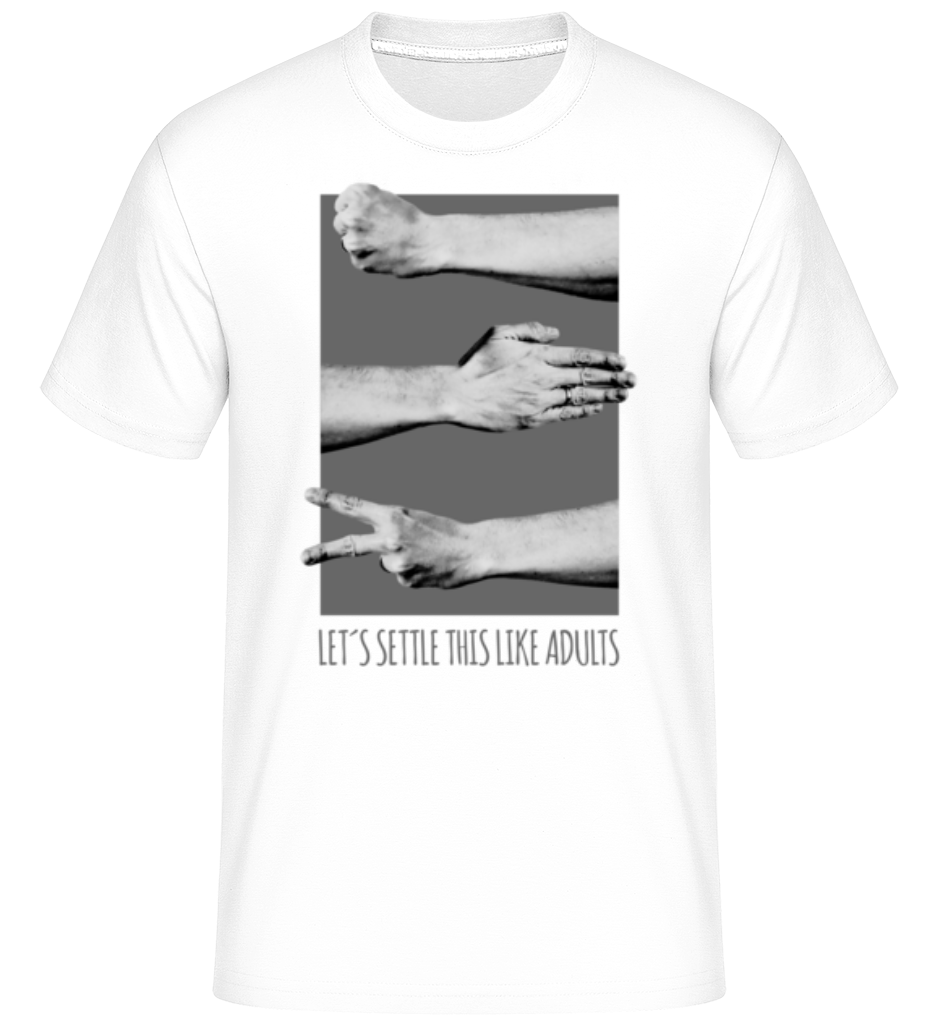 Aperçu: Let's Settle This Like Adults -  T-Shirt Shirtinator homme - Blanc - Devant