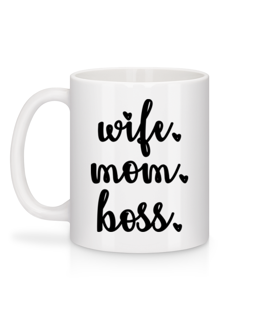 Aperçu: Motif Wife Mom Boss - Mug en céramique blanc - Blanc - Derrière