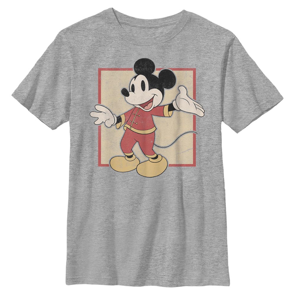 Aperçu: Disney - Mickey Mouse - Mickey Mouse Chinese Mickey - Enfant T-shirt - Gris chiné - Devant