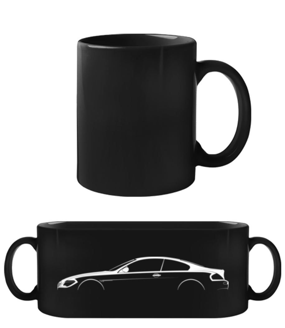 Aperçu: 'BMW M6 (E63)' Silhouette - Tasse Noire - Noir - Devant