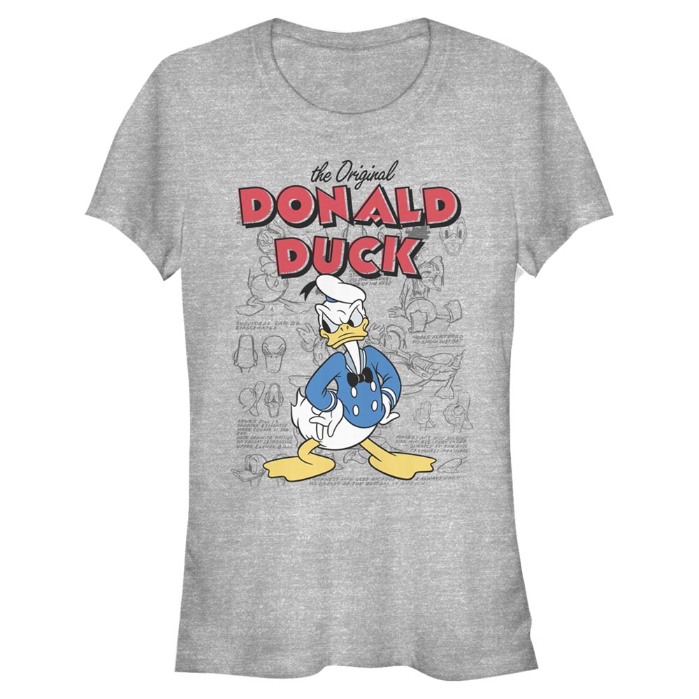 Aperçu: Disney Classics - Mickey Mouse - Donald Duck Original Donald Sketchbook - Femme T-shirt - Gris chiné - Devant