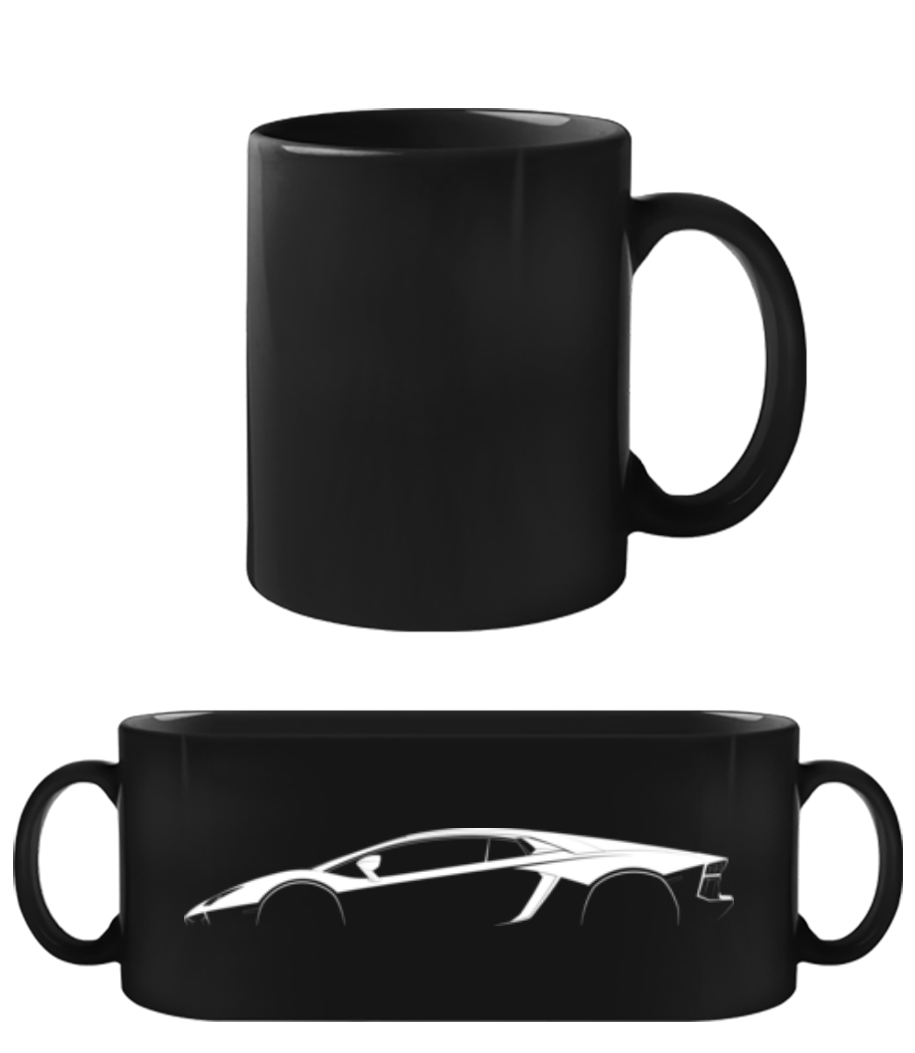 'Lamborghini Aventador' Silhouette · Tasse Noire