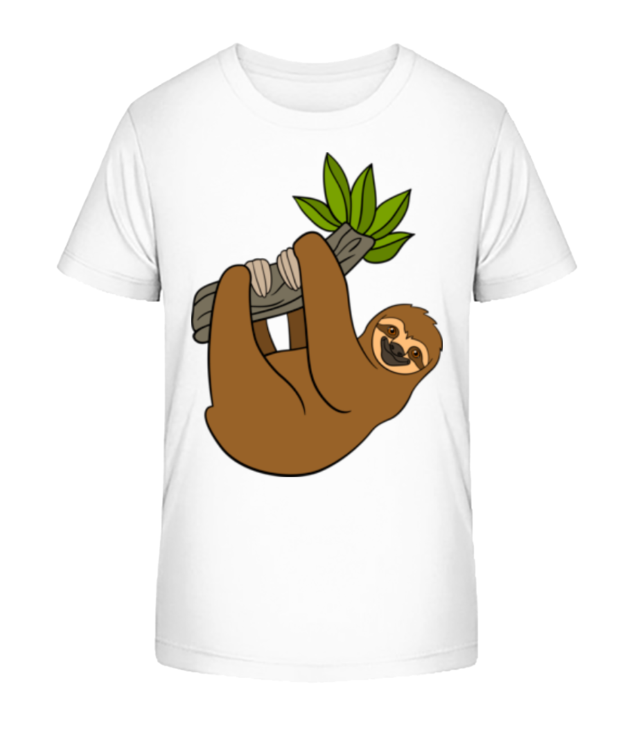 Aperçu: Paresseux Se Bloque Sur La Branche - T-shirt bio Enfant Stanley Stella 2.0 - Blanc - Devant