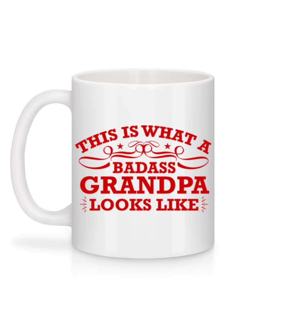 Aperçu: Badass Grandpa - Mug en céramique blanc - Blanc - Derrière