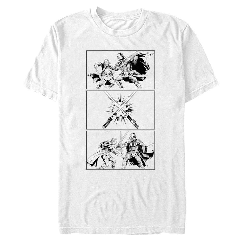 Aperçu: Star Wars - Obi-Wan Kenobi - Obi-Wan Kenobi & Darth Vader Three Stack - Homme T-shirt - Blanc - Devant