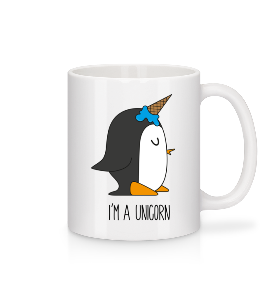 Aperçu: I'm A Unicorn Penguin - Mug en céramique blanc - Blanc - Devant