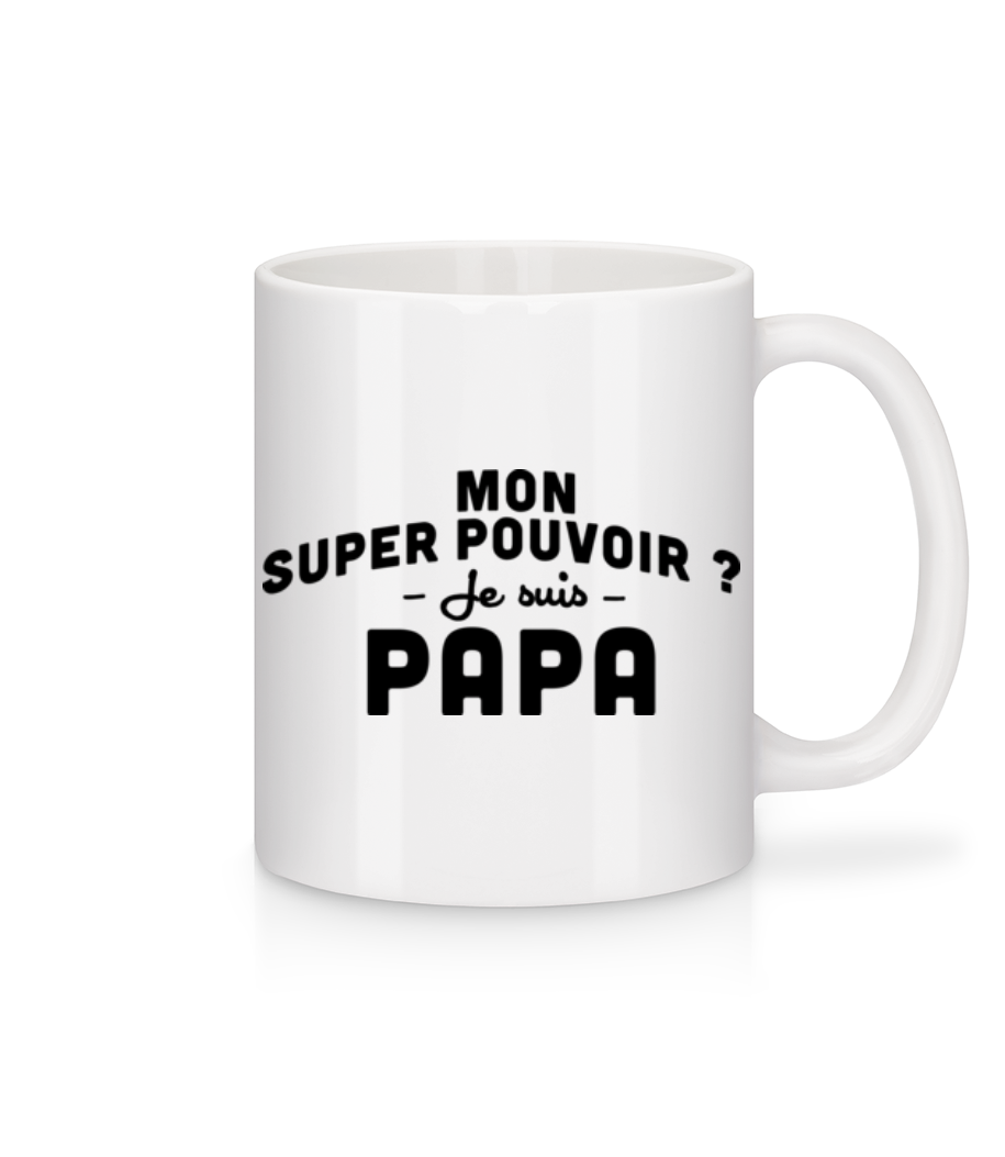 Super Pouvoir Papa · Mug en céramique blanc